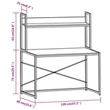 ZNTS Computer Desk Black and Oak 120x60x138 cm 20256