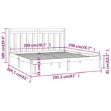 Bed Frame without Mattress 200x200 cm Solid Wood 3105270