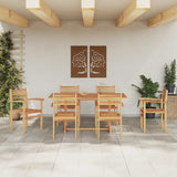 Garden Dining Set 7 pcs Natural Solid Acacia Wood 3375775