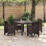 Garden Dining Set 5 pcs Brown Polypropylene 3378539