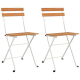 Folding Bistro Chair Set of 2 Brown 319974