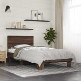 Bed Frame without Mattress Brown Oak 75x190 cm Small Single 845816