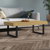 Coffee Table Light Brown and Black 120x60x40 cm MDF and Iron 286102