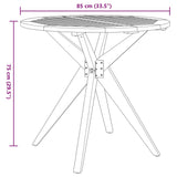 Garden Table Round 85x75 cm Solid Wood Acacia 367834