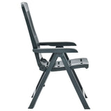 Garden Chair Set of 2 Green Plastic Standard Foldable 48767