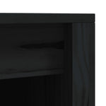 Outdoor Kitchen Cabinets 2 pcs Black Solid Wood Pine 3196132
