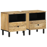 ZNTS Bedside Cabinets 2 pcs 40x33x46 cm Solid Wood Mango 356898