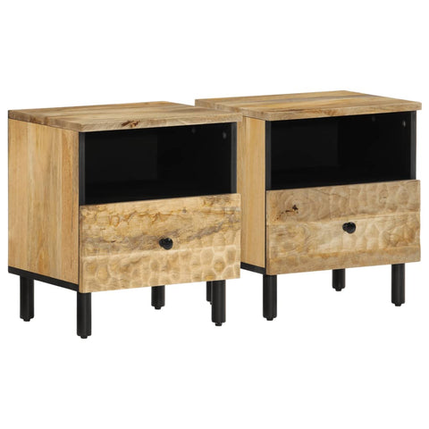 ZNTS Bedside Cabinets 2 pcs 40x33x46 cm Solid Wood Mango 356898