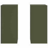 Plant Stand 2 pcs Olive green 24 x 24 x 55 cm Steel 865816