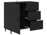 Sideboard Black Oak 69.5 x 34 x 90 cm Engineered Wood and Iron 881533