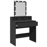 Dressing Table with LED Black 80x41x144.5 cm 848179