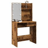 Dressing Table with LED Old Wood 74.5x40x141 cm 857021