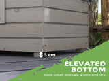 Wooden Outdoor Cat House, Elevated Cat Shelter Kennel, Pet Play House with Openable Top, Asphalt T3398P551673