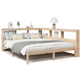 ZNTS Bookcase Bed without Mattress 135x190 cm Solid Wood Pine 3324332