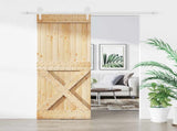 Sliding Door Natural and White 80 x 210 cm Solid Pine Wood 3445189