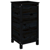 Garden Planter Black 40x40x78 cm Solid Wood Pine 825279
