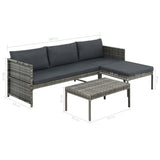 Garden Lounge Set Grey PE rattan Large Modular 313135
