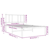 Metal Bed Frame without Mattress with Headboard Black 75x190cm 352470