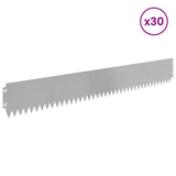 Lawn Edging 30 pcs 103 x 15 cm Steel Silver 8008465