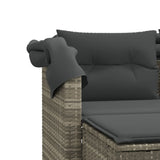 Garden Sofa Light grey PE rattan, powder-coated steel, polyester 365786