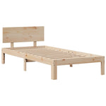 ZNTS Bookcase Bed without Mattress 75x190cm Small Single Solid Wood Pine 3322650