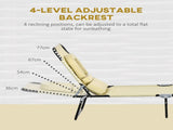 Outdoor Foldable Sun Lounger Set of 2, 4 Level Adjustable Backrest Reclining Sun Lounger Chair with T3398P323972