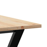 Dining Table Y-Frame 140x80x75 cm Solid Wood Pine and Steel 3282720