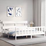 Bed Frame without Mattress White 200x200 cm Solid Wood Pine 3193292