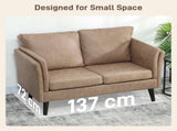 Two-Seater Leathaire Sofa - Light Brown T3398P424902
