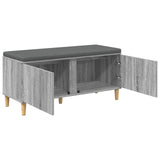 Hall Bench with Cushion with Door Grey Sonoma 100 x 38 x 46 cm 891541