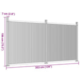 Fence Panel Grey 353x186 cm WPC 3282790