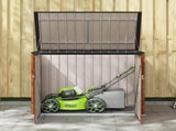 Garden Storage Box Brown 151.5 x 82 x 110.5 cm Steel 42011284