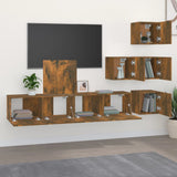 Wall-mounted TV Cabinet Smoked Oak Engineered Wood 3114579