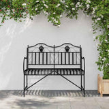 Garden Bench Black 104 x 54 x 93cm Steel 42008119