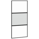 Sliding Door with Hardware Set Black 102.5x205 cm Tempered Glass 3375959