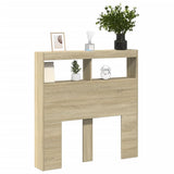 Headboard Cabinet with LED Sonoma Oak 100x17x102 cm 839184