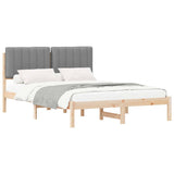 Bed Frame with Upholstered Headboard Light Grey 140 x 200 cm 878044
