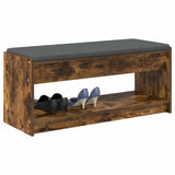 Hall Bench with Cushion with Shelf Smoked Oak 103 x 38 x 45 cm 891588