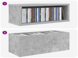 CD Storage Rack 4 pcs Concrete Grey 40 x 17 x 17 cm 8012717
