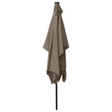 Garden Parasol with LEDs and Steel Pole Taupe 2x3 m 313789