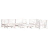 7 Piece Garden Lounge Set White Solid Wood Pine 3186264