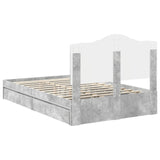 Storage Bed Concrete Grey 135 x 190 cm Engineered Wood 3413516