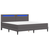 Bed Frame with LED Strip Lights Grey 180 x 200 cm Faux Leather 3415285