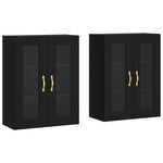 Wall Mounted Cabinets 2 pcs Black Engineered Wood 3197922