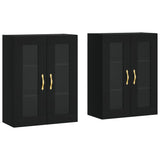 Wall Mounted Cabinets 2 pcs Black Engineered Wood 3197922