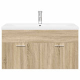 Bathroom Sink Cabinet with Built-in Basin Sonoma Oak 3325016