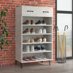 Shoe Cabinet Concrete Grey 60x35x105 cm Engineered Wood 812793