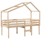 High Sleeper Bed without Mattress 75x190 cm Small Single Solid Wood Pine 3282061
