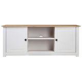 TV Cabinet White 120x40x50 cm Solid Pine Wood Panama Range 282672