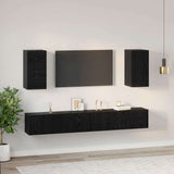 Wall TV Cabinet 3 pcs 100 x 30 x 30 cm Black Oak 3393346